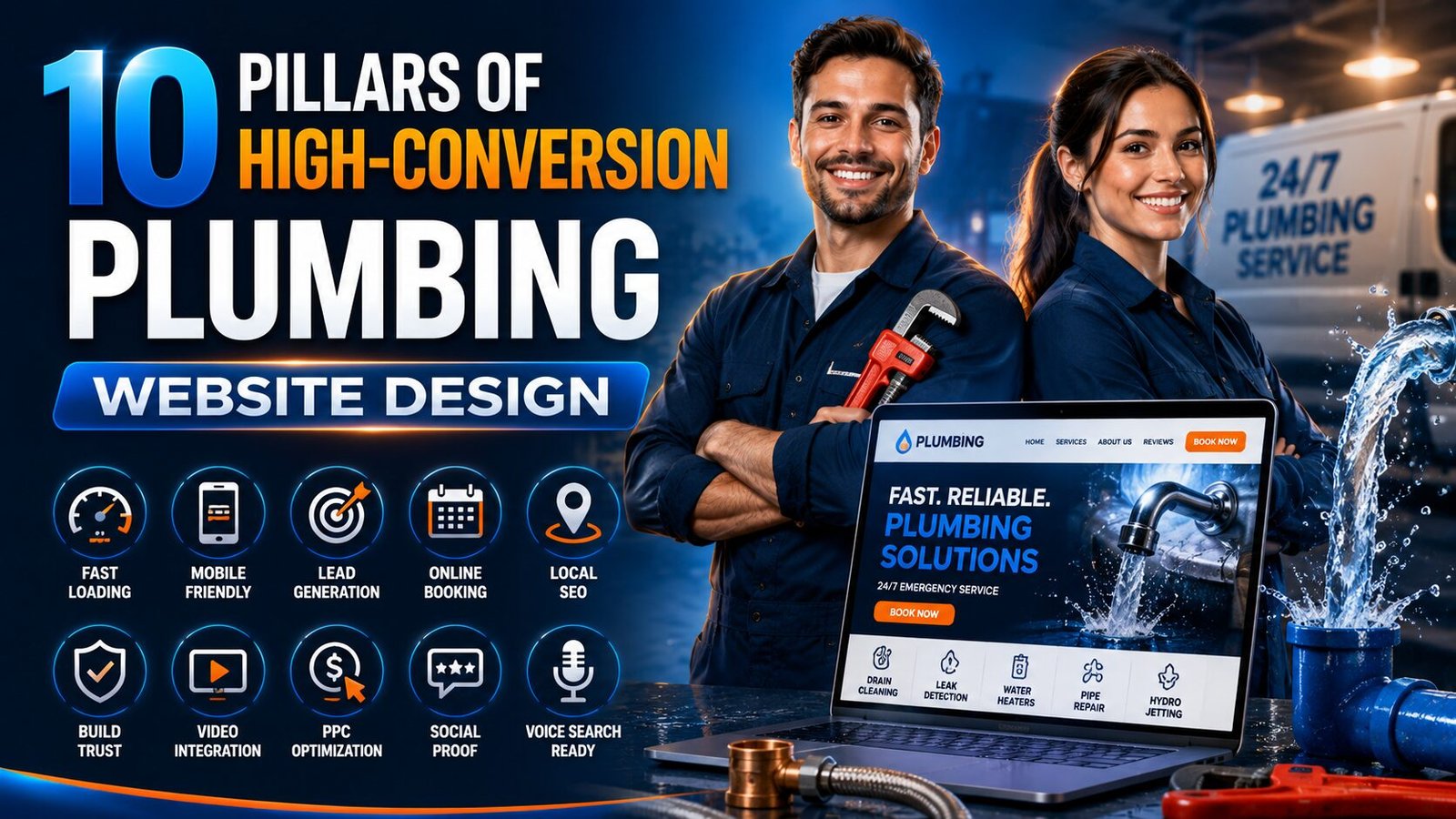 Professional Plumbing Website Design for Houston and Florida contractors by Designing Camps.